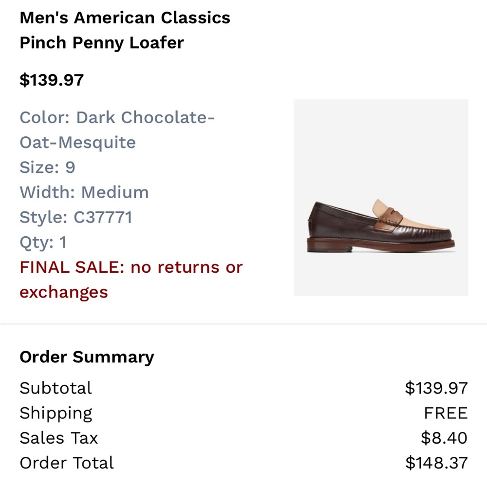 Cole Haan Loafers, multi tone, men’s size 9